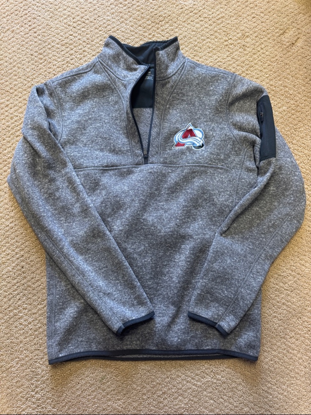 Colorado Avalanche Gray Quarter-Zip Pullover